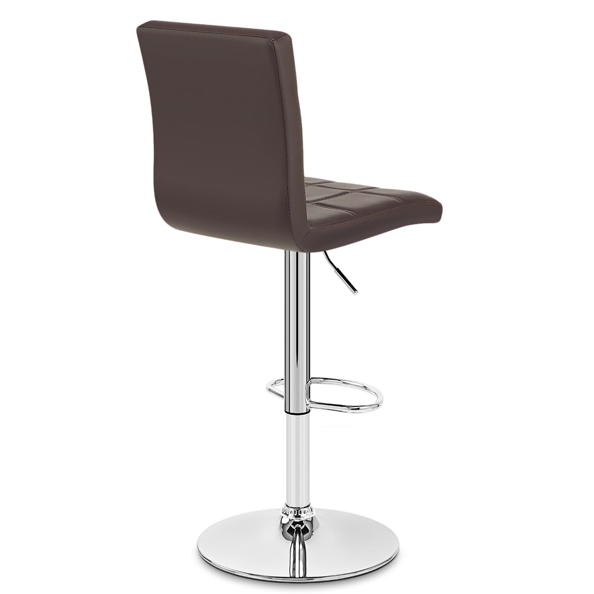 Sgabello Ecopelle Cromato - Criss Cross Marrone
