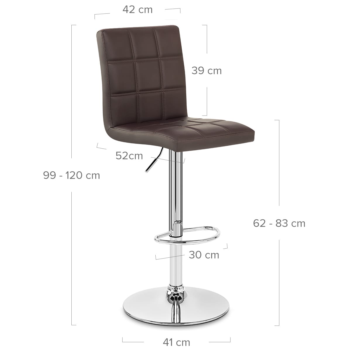 Sgabello Ecopelle Cromato - Criss Cross Marrone