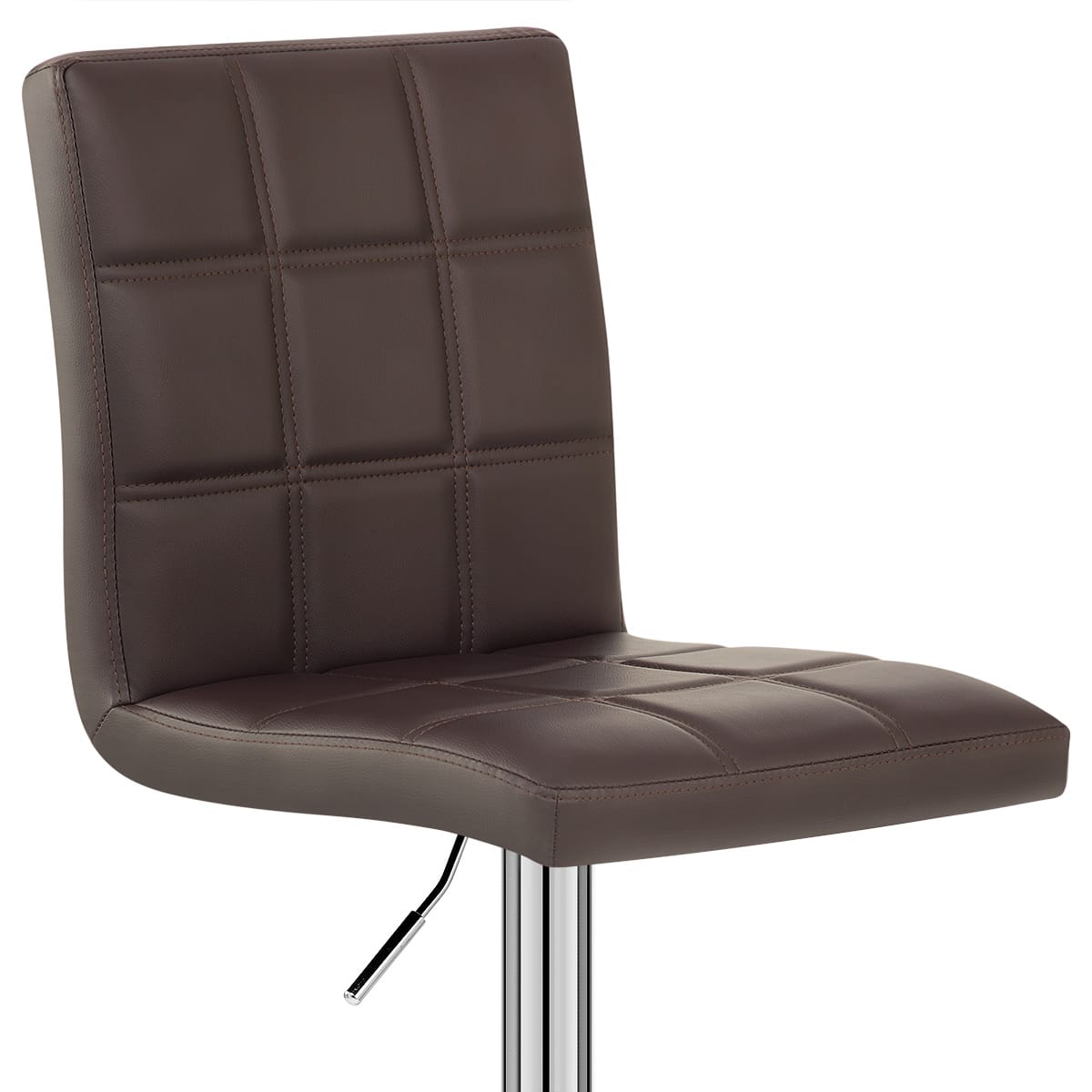 Sgabello Ecopelle Cromato - Criss Cross Marrone