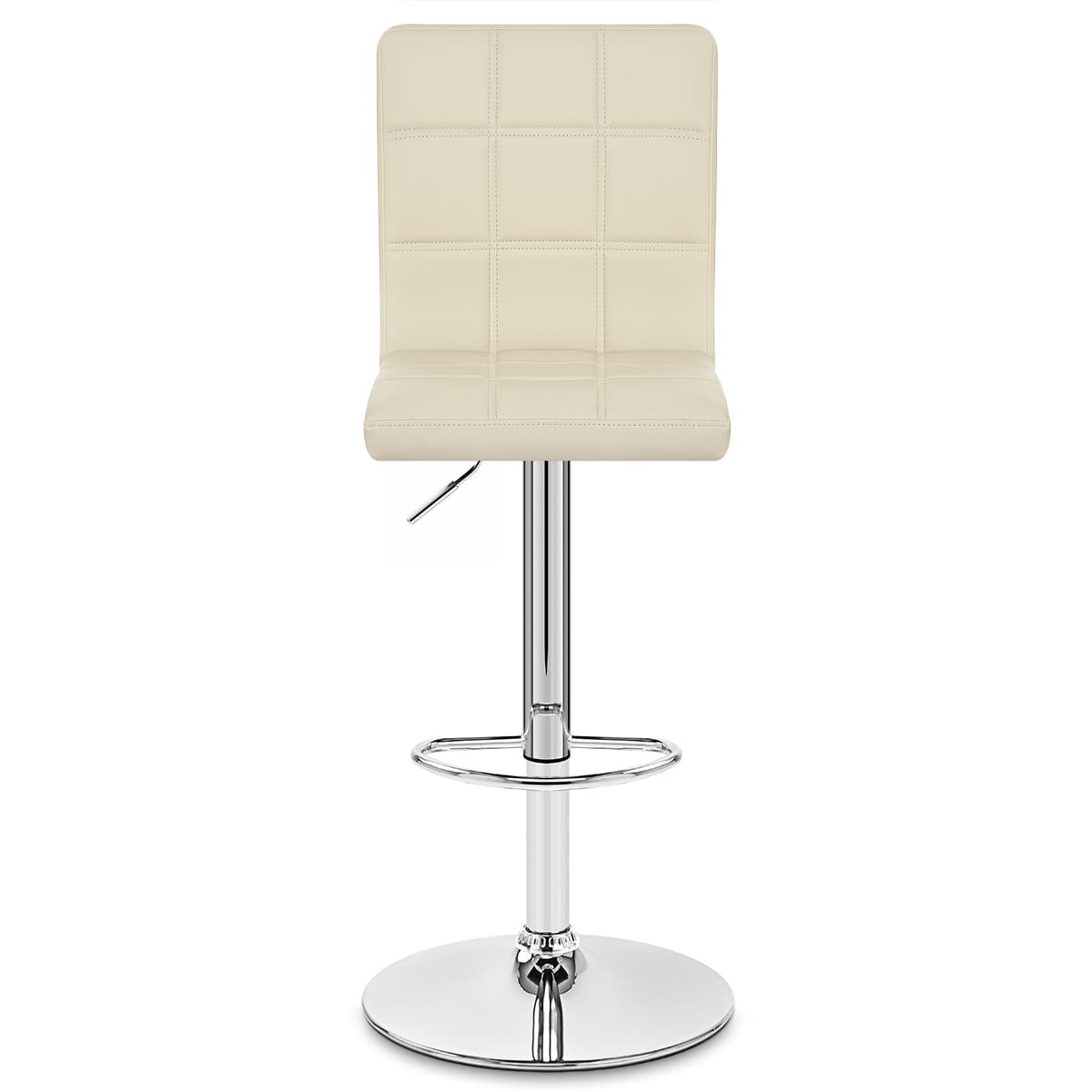 Sgabello Ecopelle Cromato - Criss Cross Crema