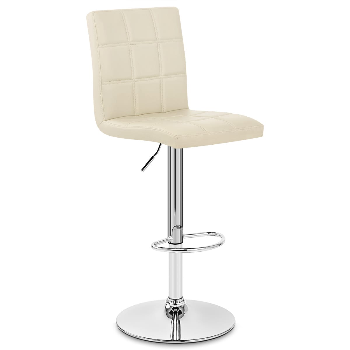 Sgabello Ecopelle Cromato - Criss Cross Crema