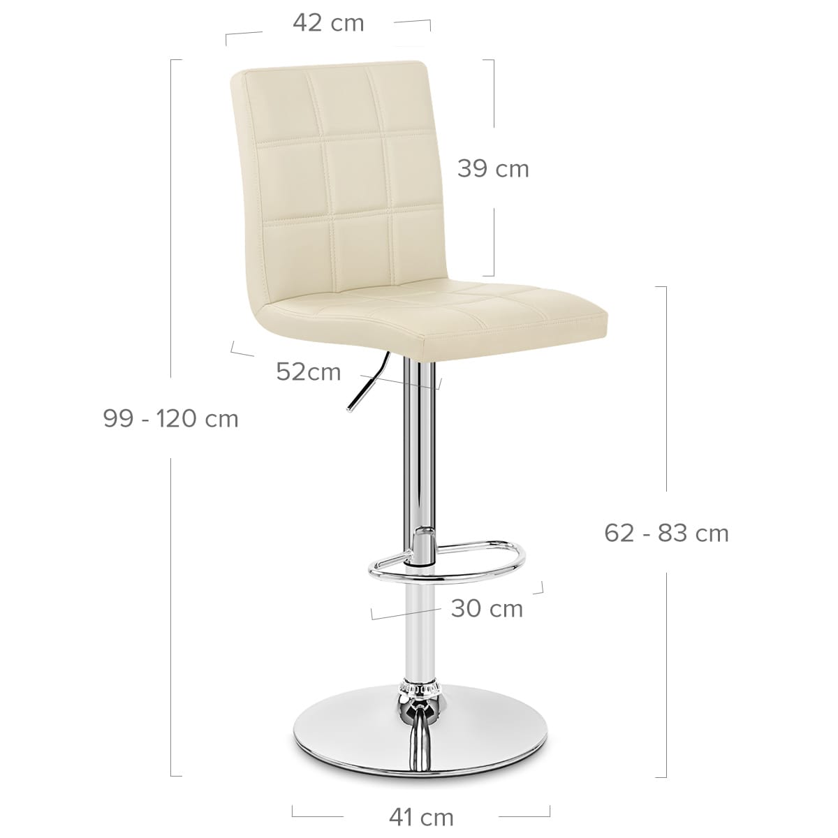 Sgabello Ecopelle Cromato - Criss Cross Crema