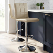 Sgabello Ecopelle Cromato - Criss Cross Crema