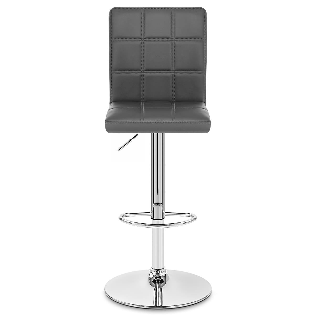 Sgabello Ecopelle Cromato - Criss Cross Grigio