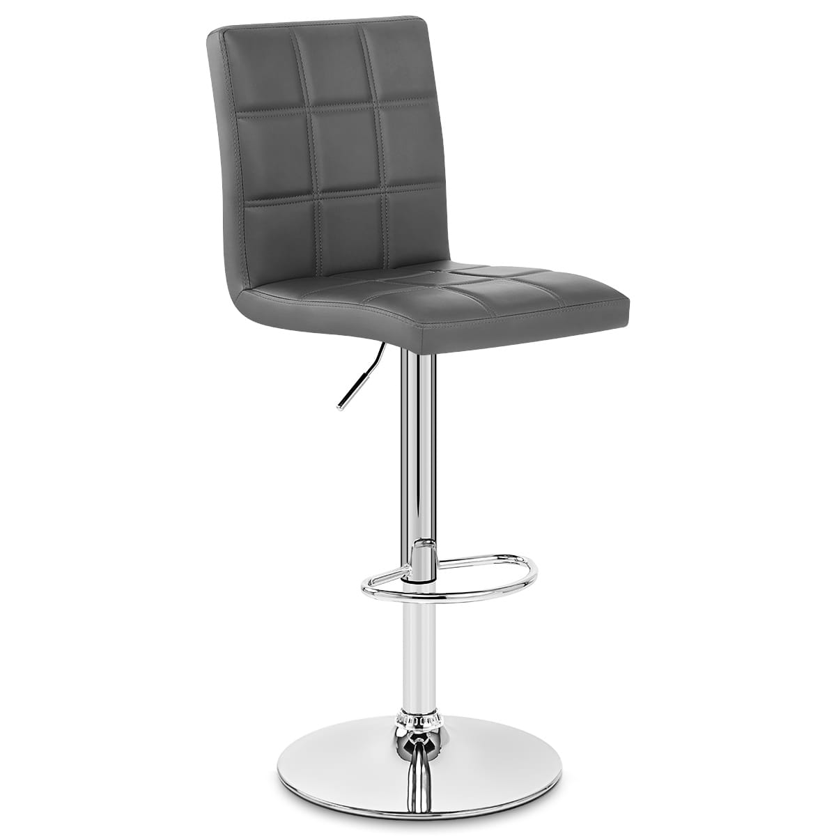 Sgabello Ecopelle Cromato - Criss Cross Grigio