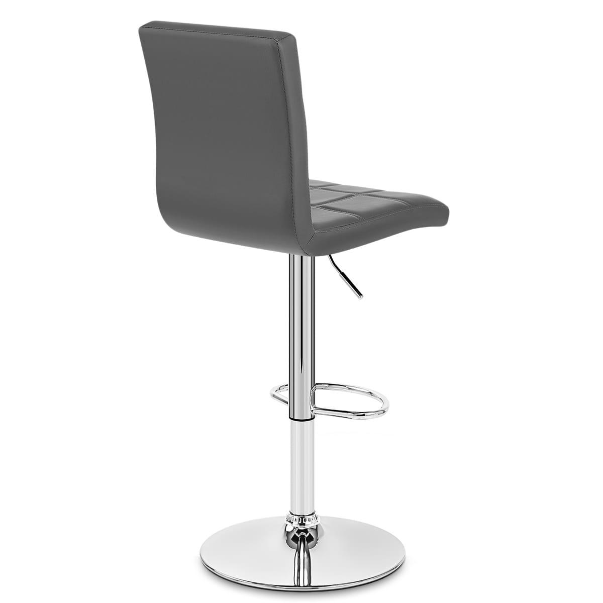 Sgabello Ecopelle Cromato - Criss Cross Grigio