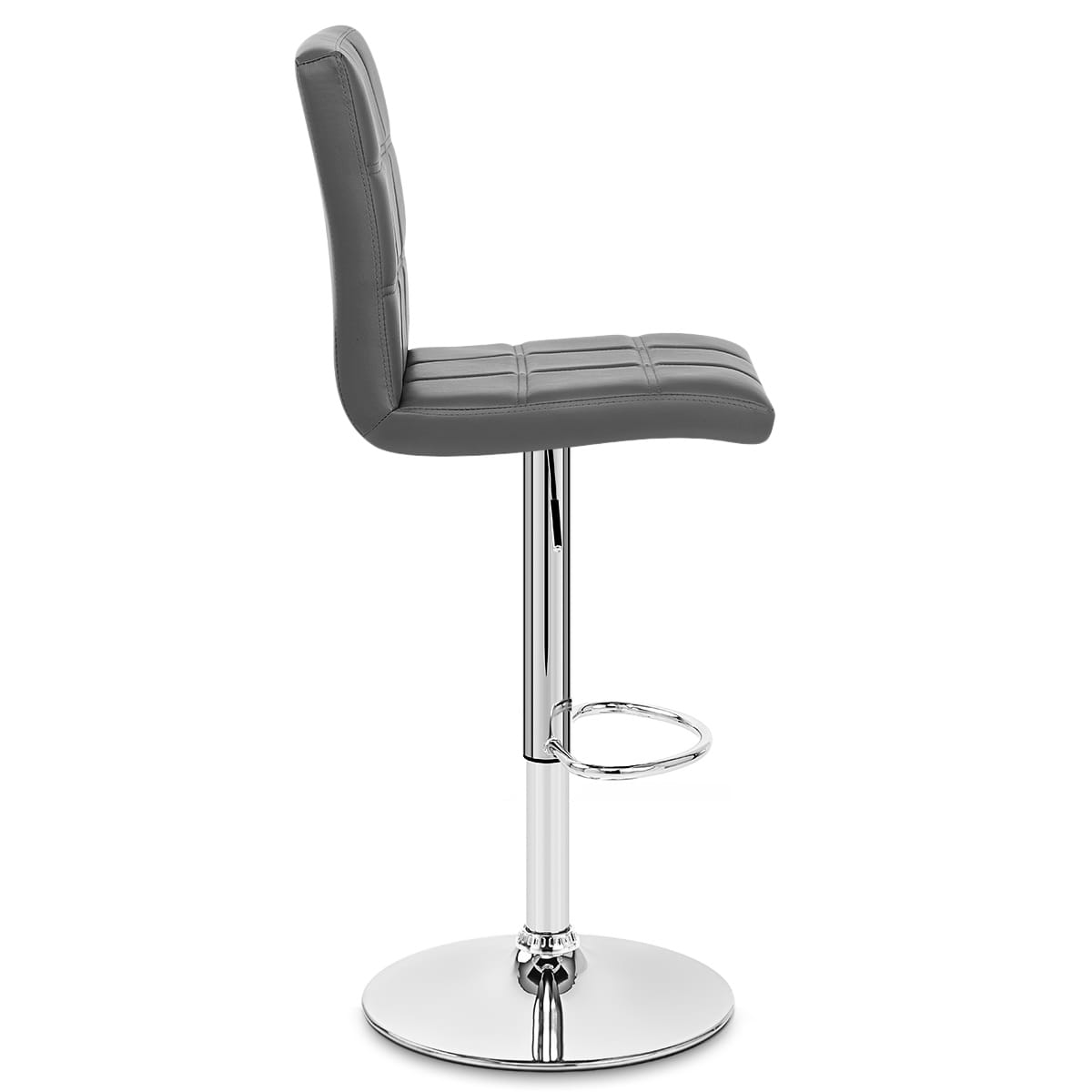 Sgabello Ecopelle Cromato - Criss Cross Grigio