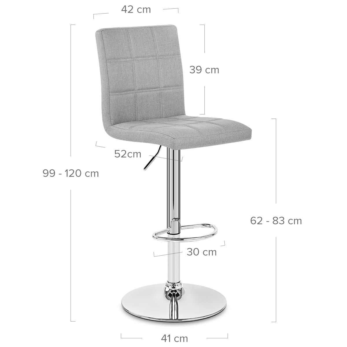 Sgabello Tessuto Cromato - Criss Cross Grigio