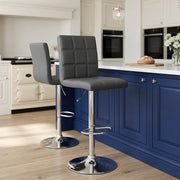 Sgabello Ecopelle Cromato - Criss Cross Grigio