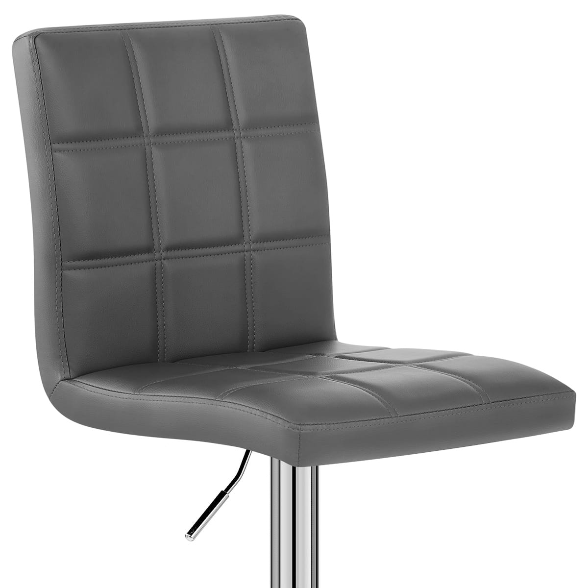 Sgabello Ecopelle Cromato - Criss Cross Grigio