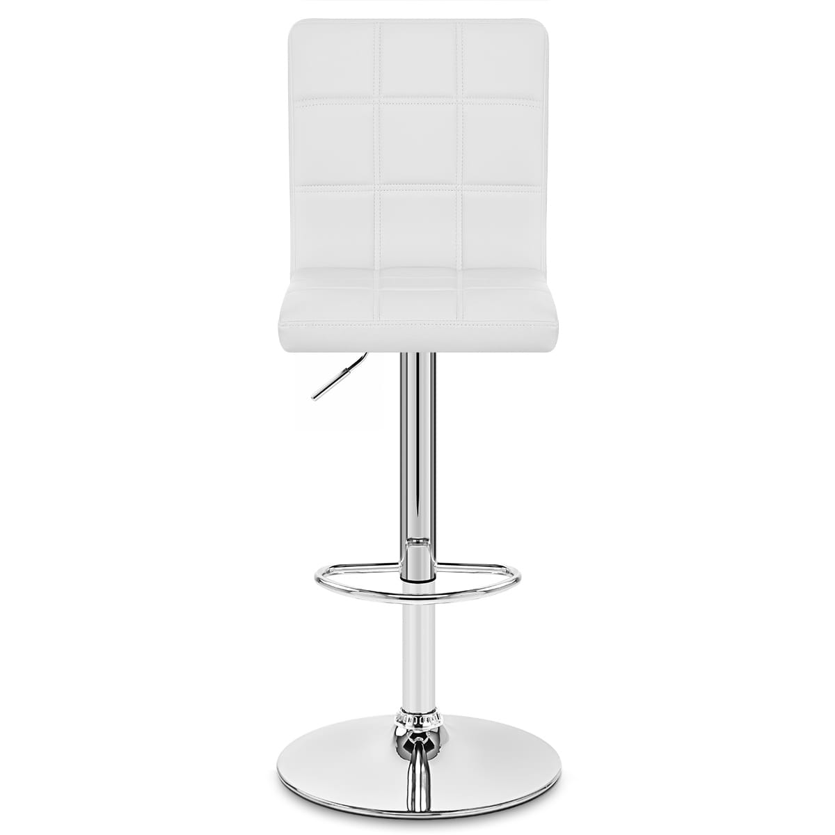 Sgabello Ecopelle Cromato - Criss Cross Bianco