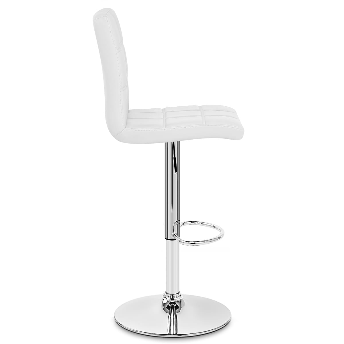 Sgabello Ecopelle Cromato - Criss Cross Bianco