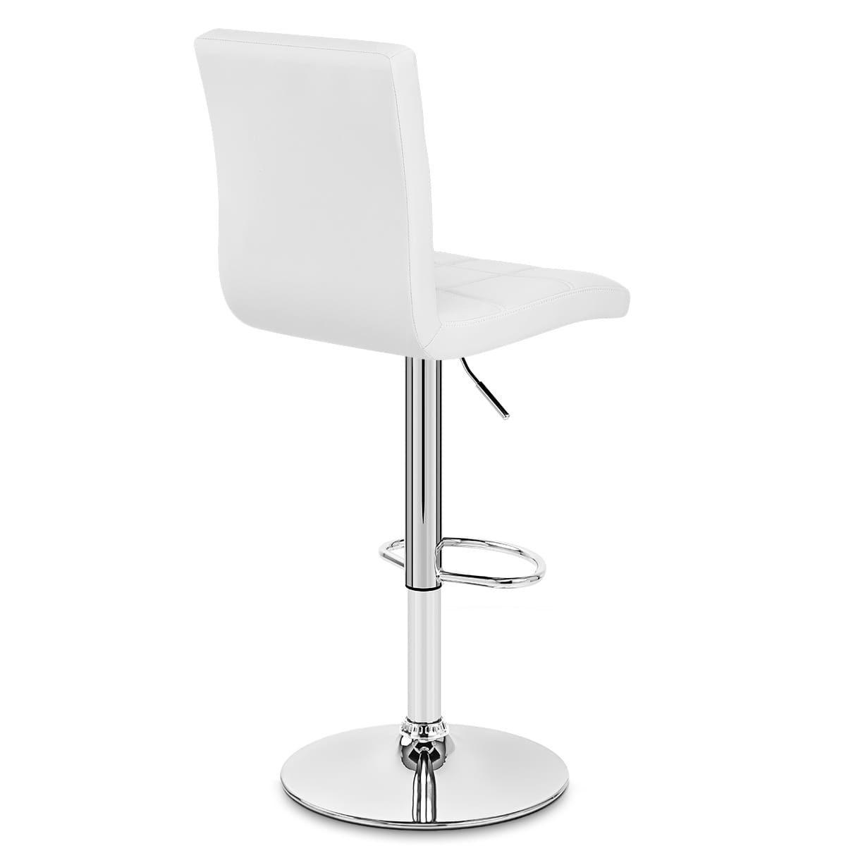 Sgabello Ecopelle Cromato - Criss Cross Bianco