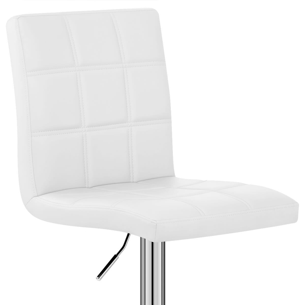 Sgabello Ecopelle Cromato - Criss Cross Bianco