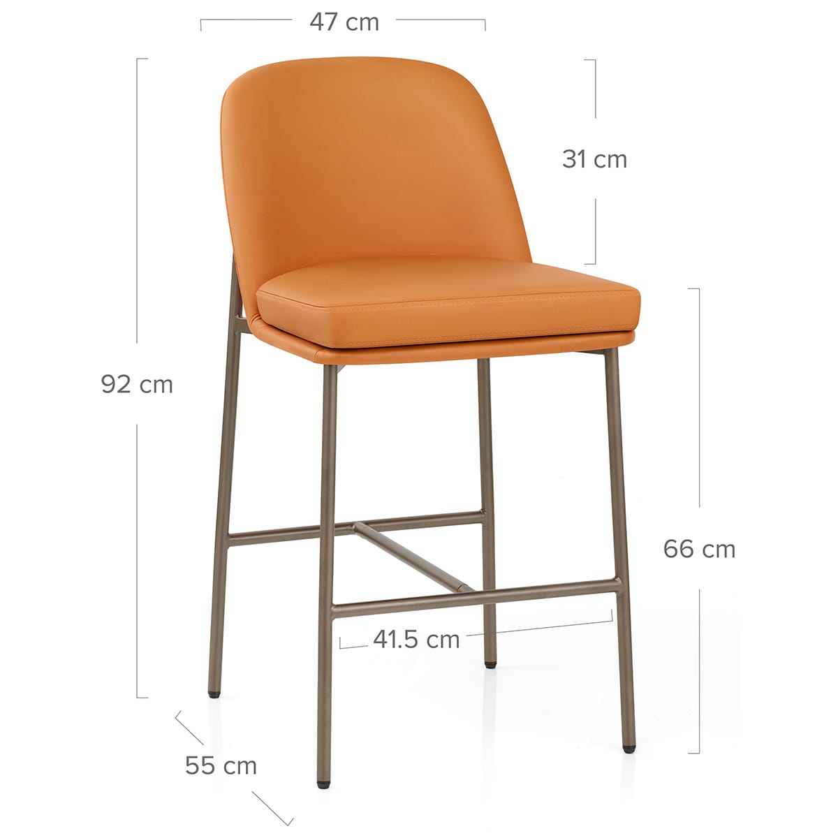 Sgabello Vera Pelle - Cruz Arancione