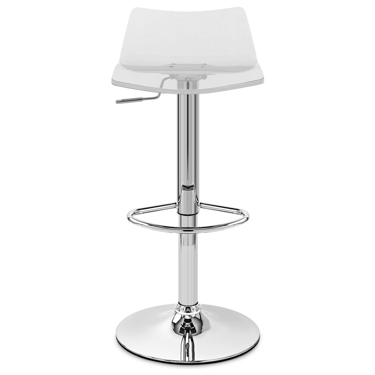 Sgabello Plastica Cromato - Crystal Trasparente
