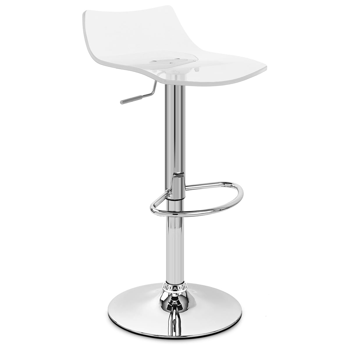 Sgabello Plastica Cromato - Crystal Trasparente
