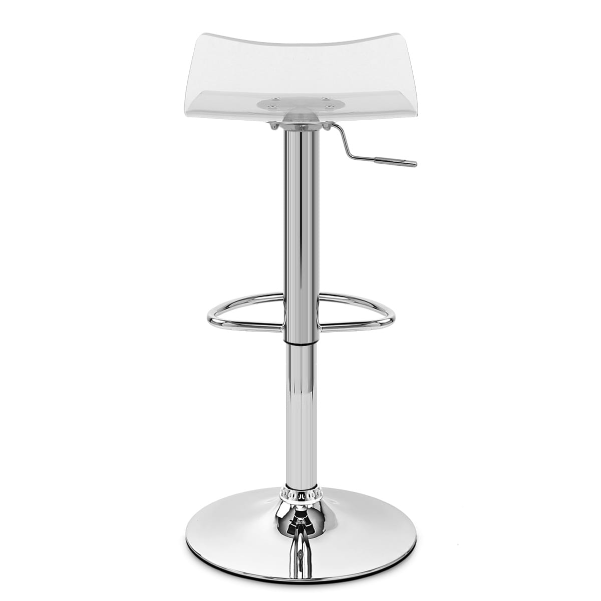 Sgabello Plastica Cromato - Crystal Trasparente