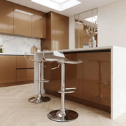 Sgabello Plastica Cromato - Crystal Trasparente