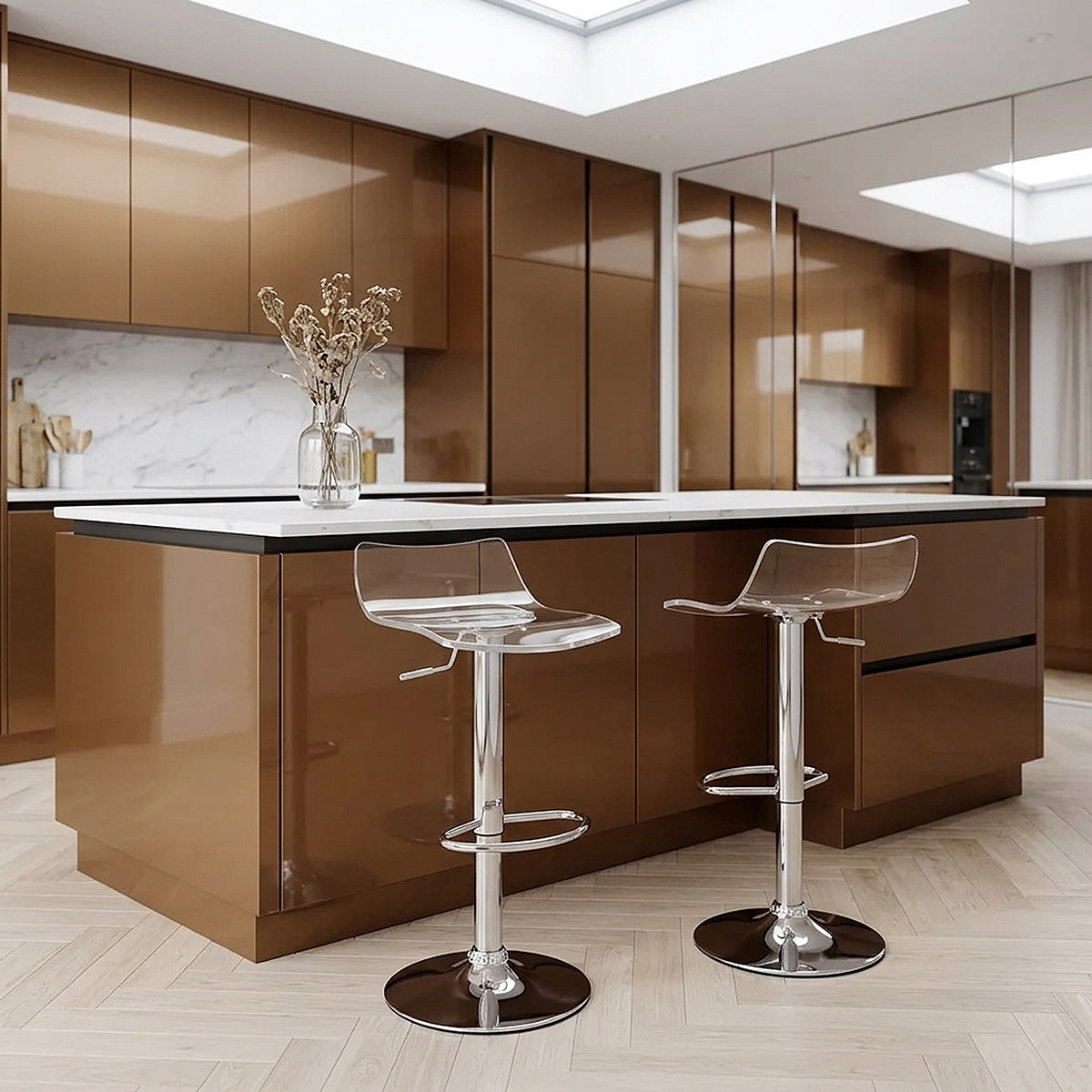 Sgabello Plastica Cromato - Crystal Trasparente