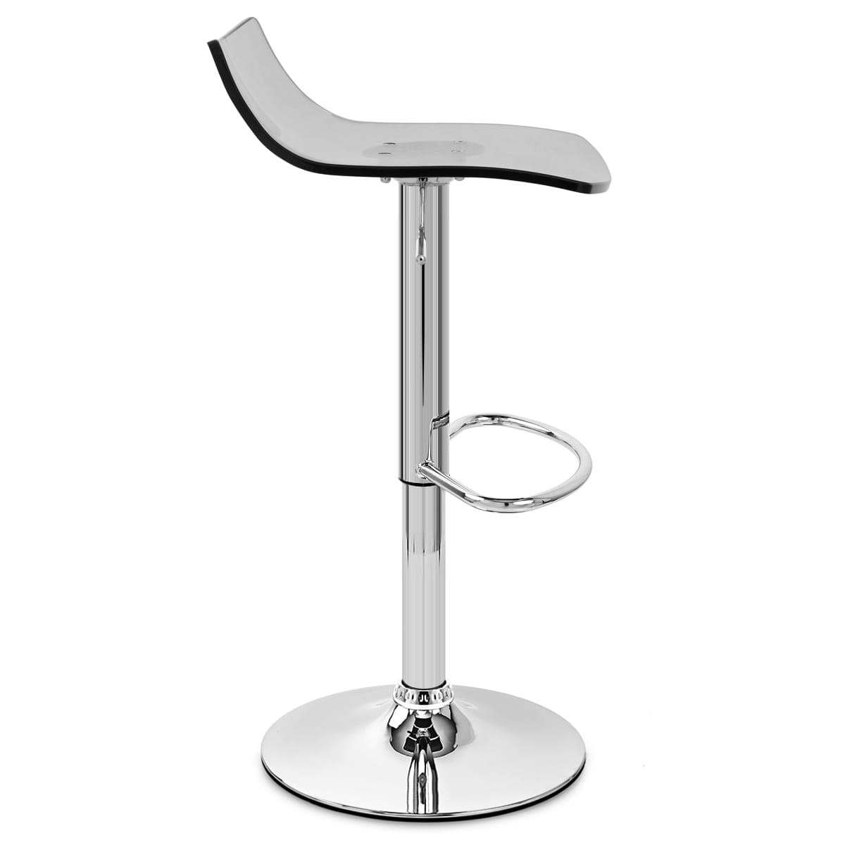 Sgabello Plastica Cromato - Crystal Grigio