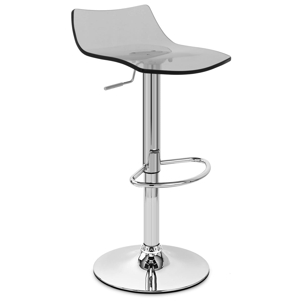 Sgabello Plastica Cromato - Crystal Grigio