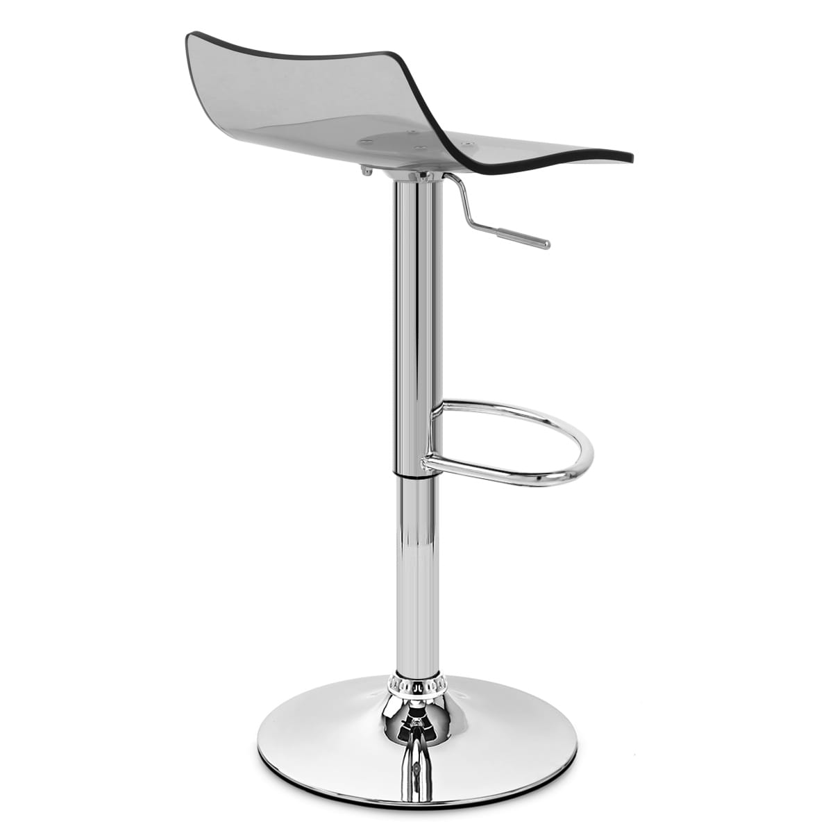 Sgabello Plastica Cromato - Crystal Grigio