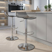 Sgabello Plastica Cromato - Crystal Grigio