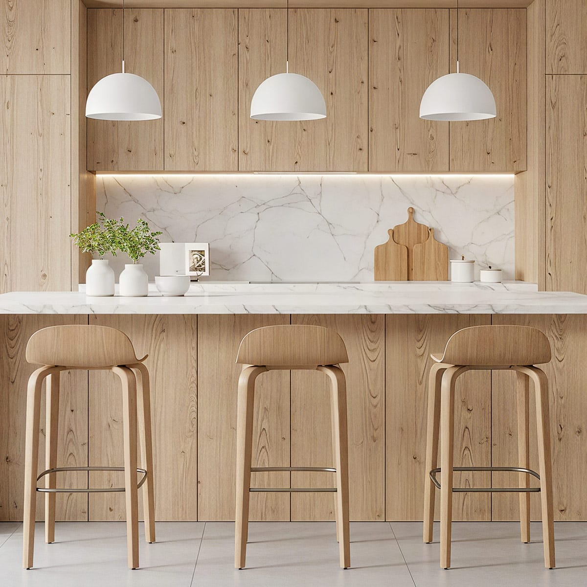 Sgabello Legno Chiaro - Curve Legno