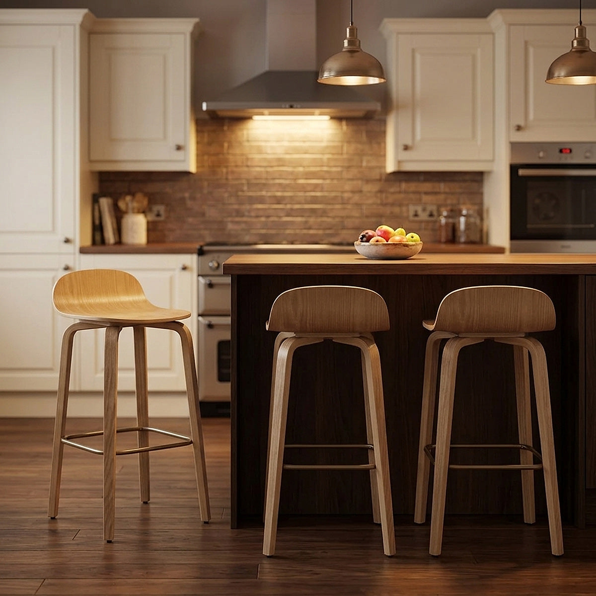 Sgabello Legno Chiaro - Curve Legno
