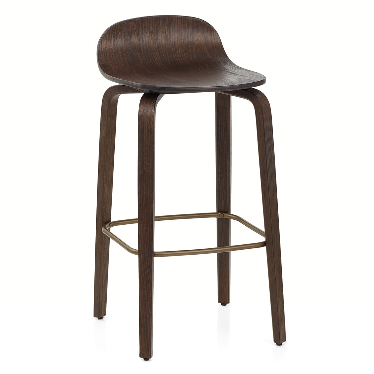 Sgabello legno scuro - Curve Legno