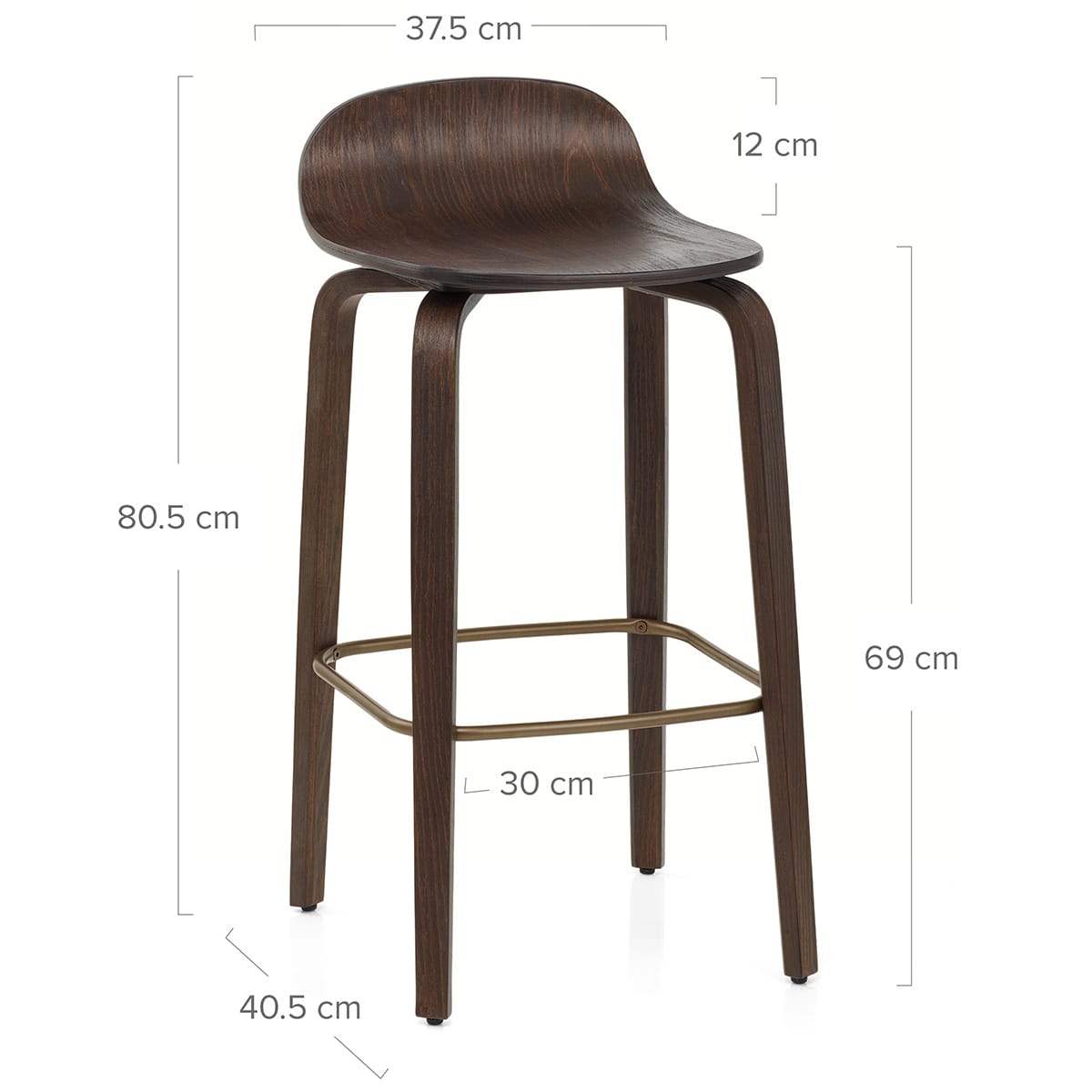 Sgabello legno scuro - Curve Legno