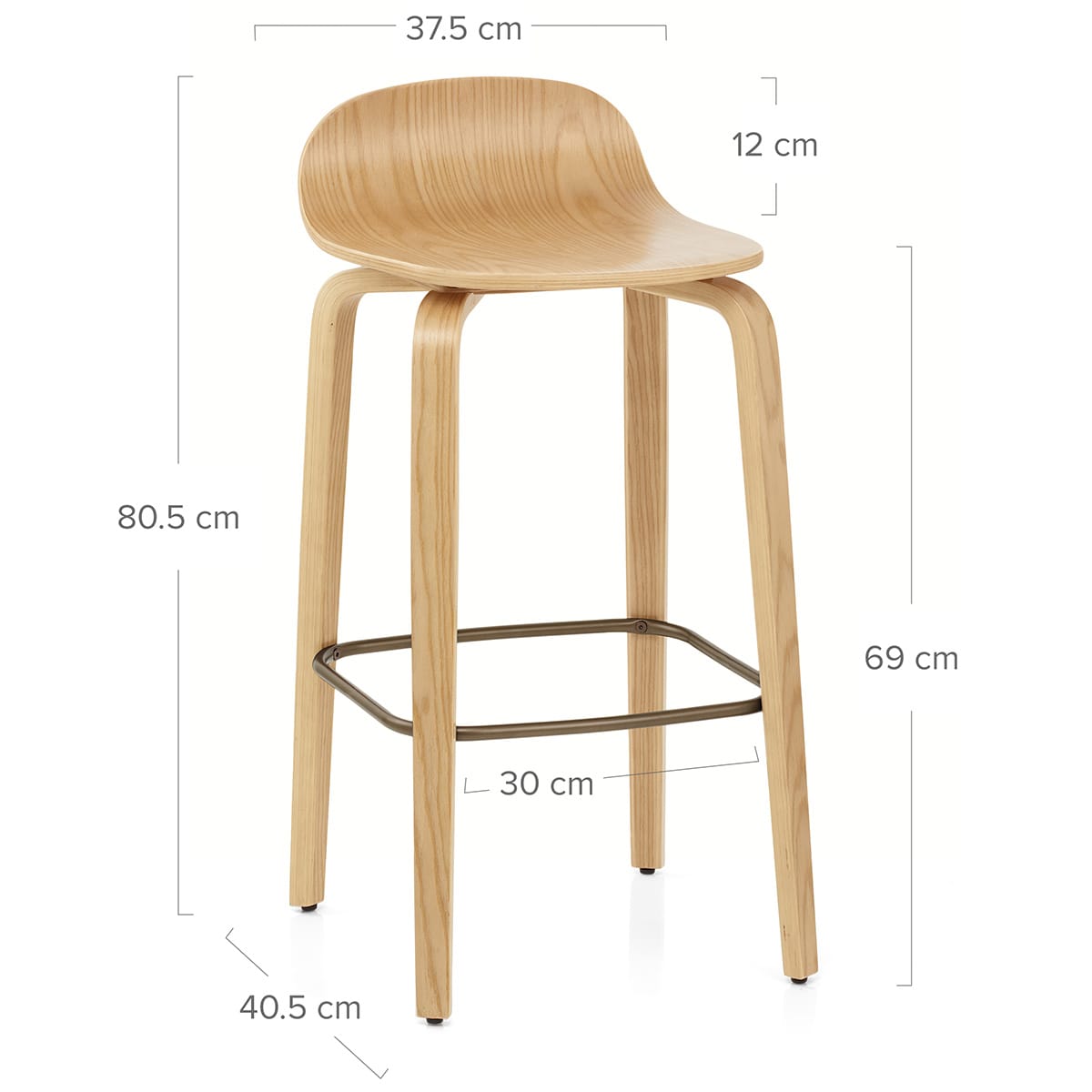 Sgabello Legno - Curve Quercia Lucida