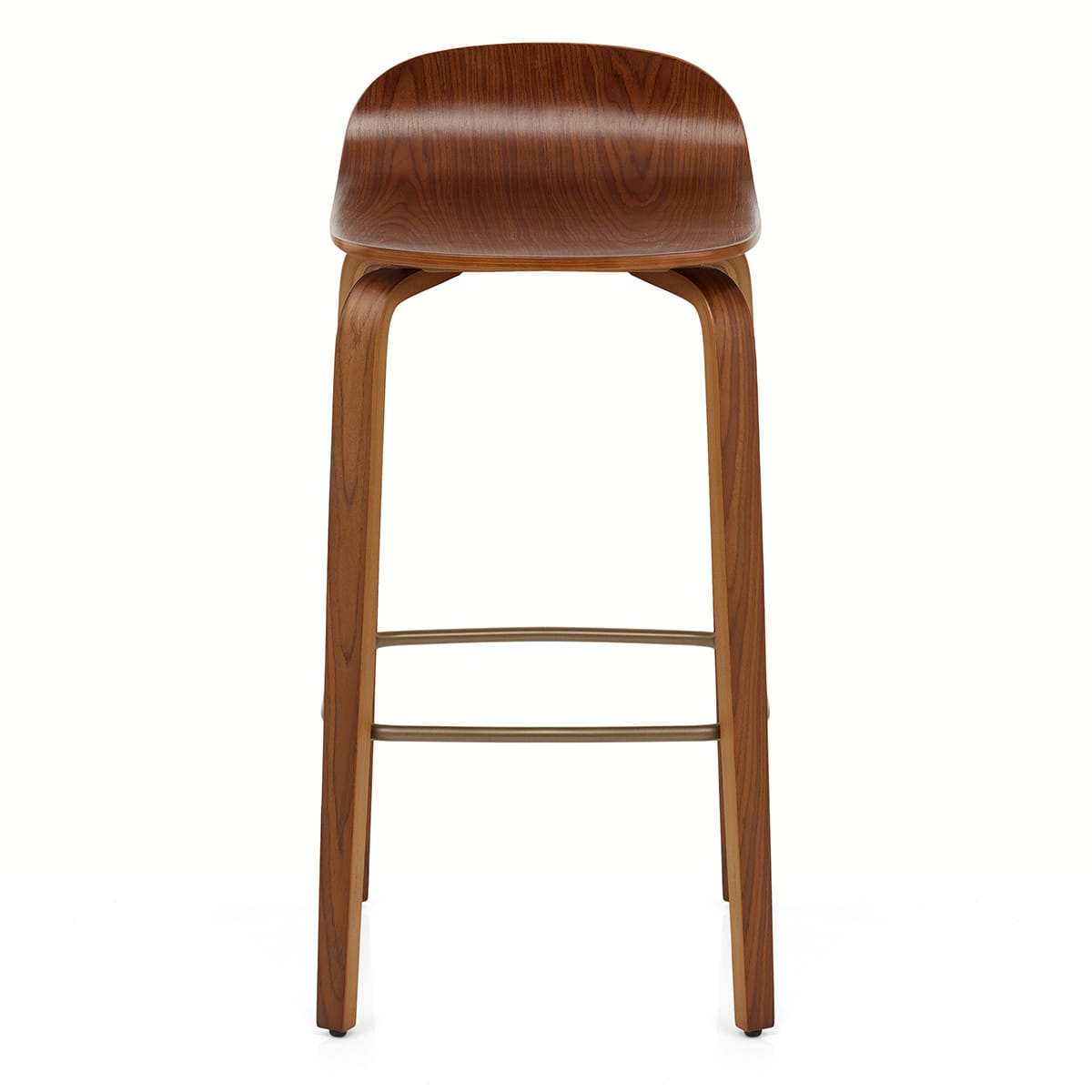 Sgabello Legno - Curve Noce Lucido
