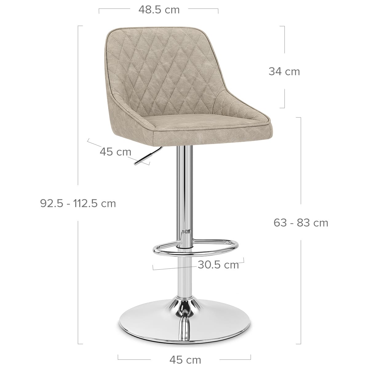 Sgabello Ecopelle - Darwin Crema