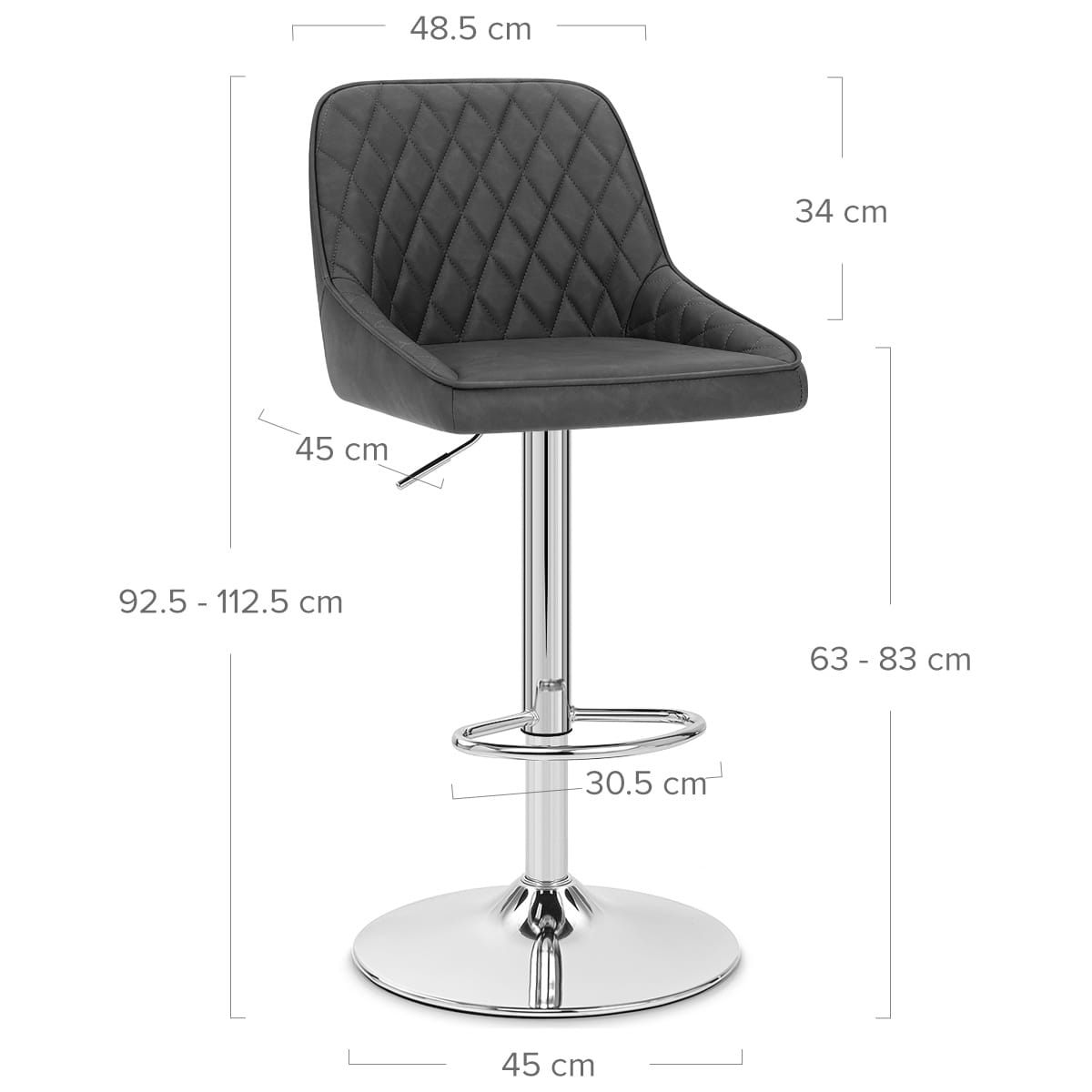 Sgabello Ecopelle - Darwin Grigio scuro