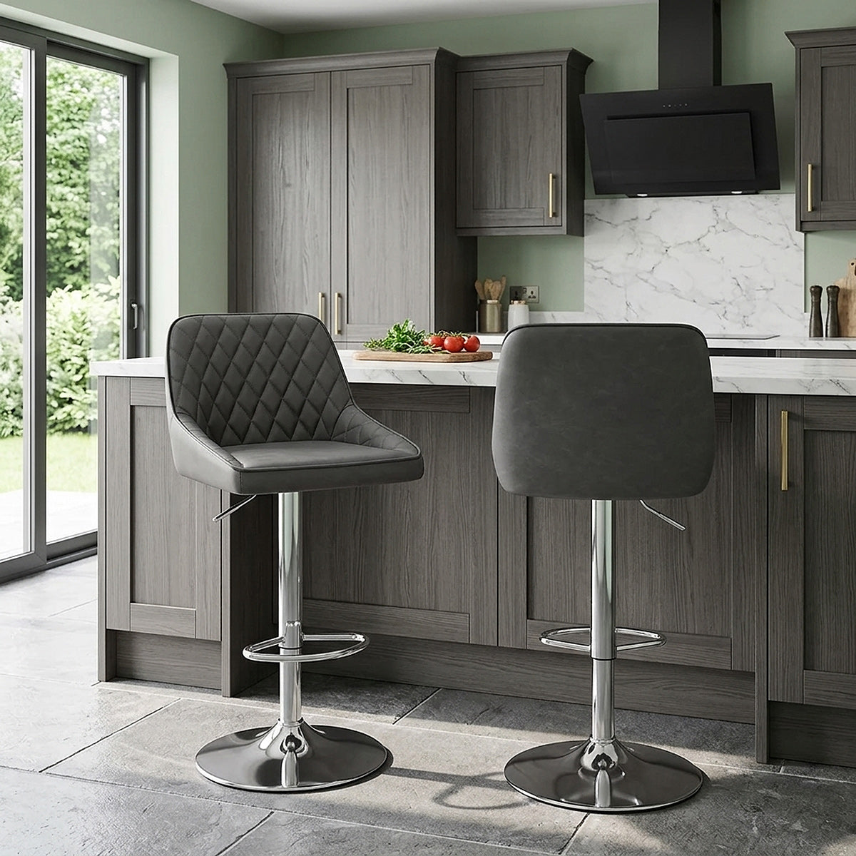 Sgabello Ecopelle - Darwin Grigio scuro
