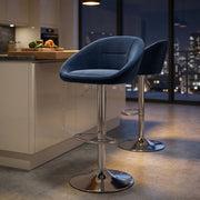 Sgabello Velluto Satinato - Decco Blu