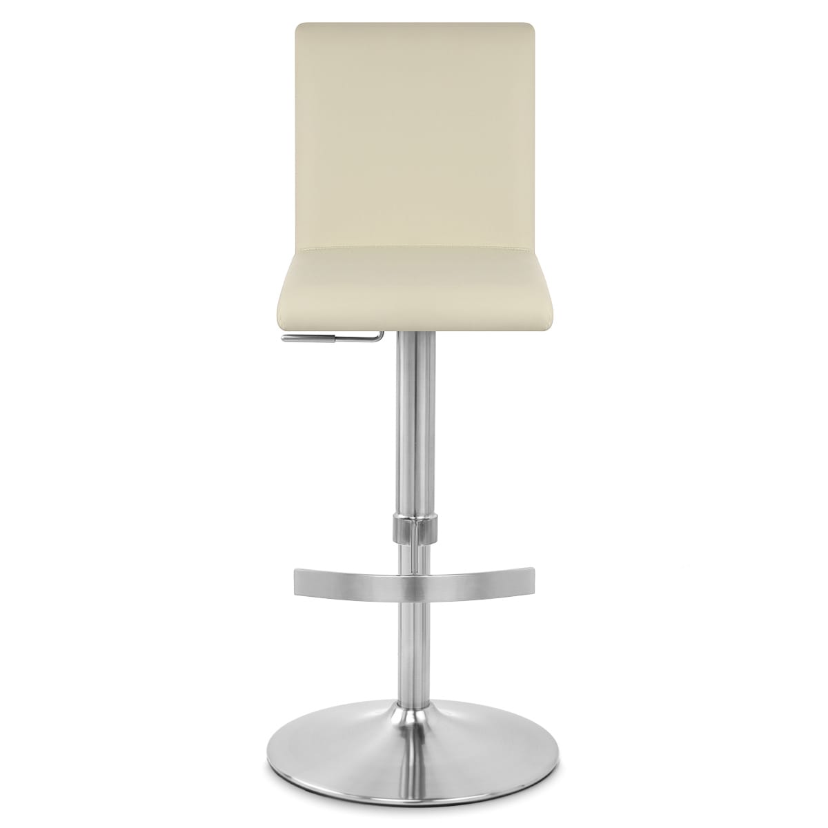 Sgabello Ecopelle Cromo Satinato - Deluxe High Back Crema