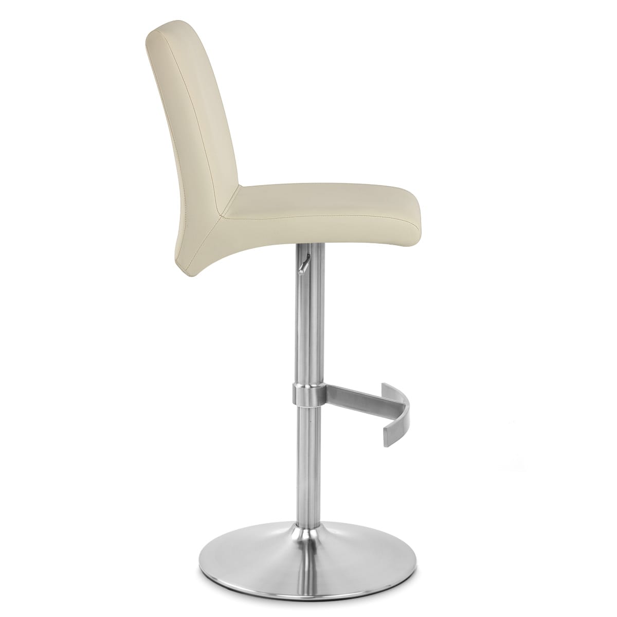 Sgabello Ecopelle Cromo Satinato - Deluxe High Back Crema