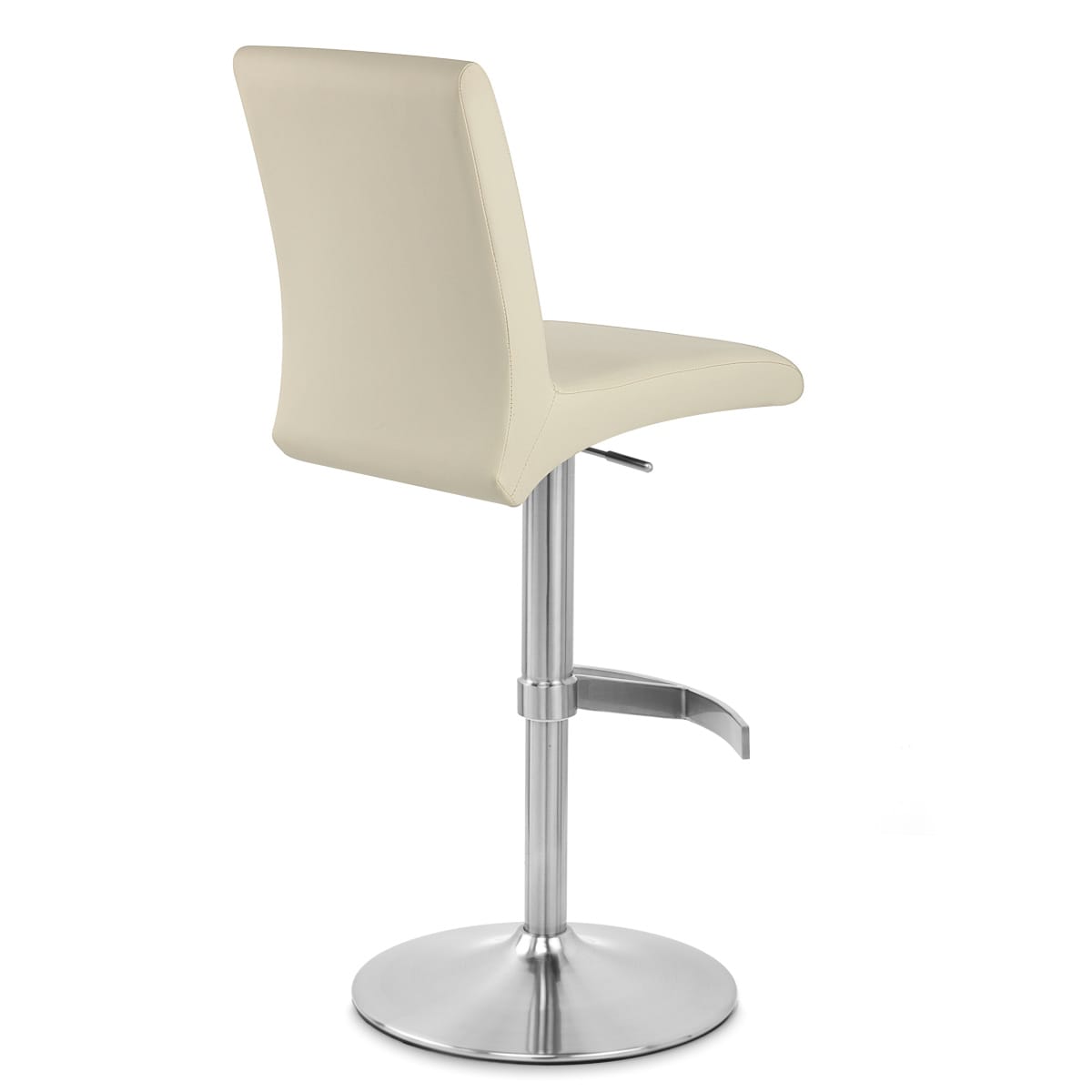 Sgabello Ecopelle Cromo Satinato - Deluxe High Back Crema