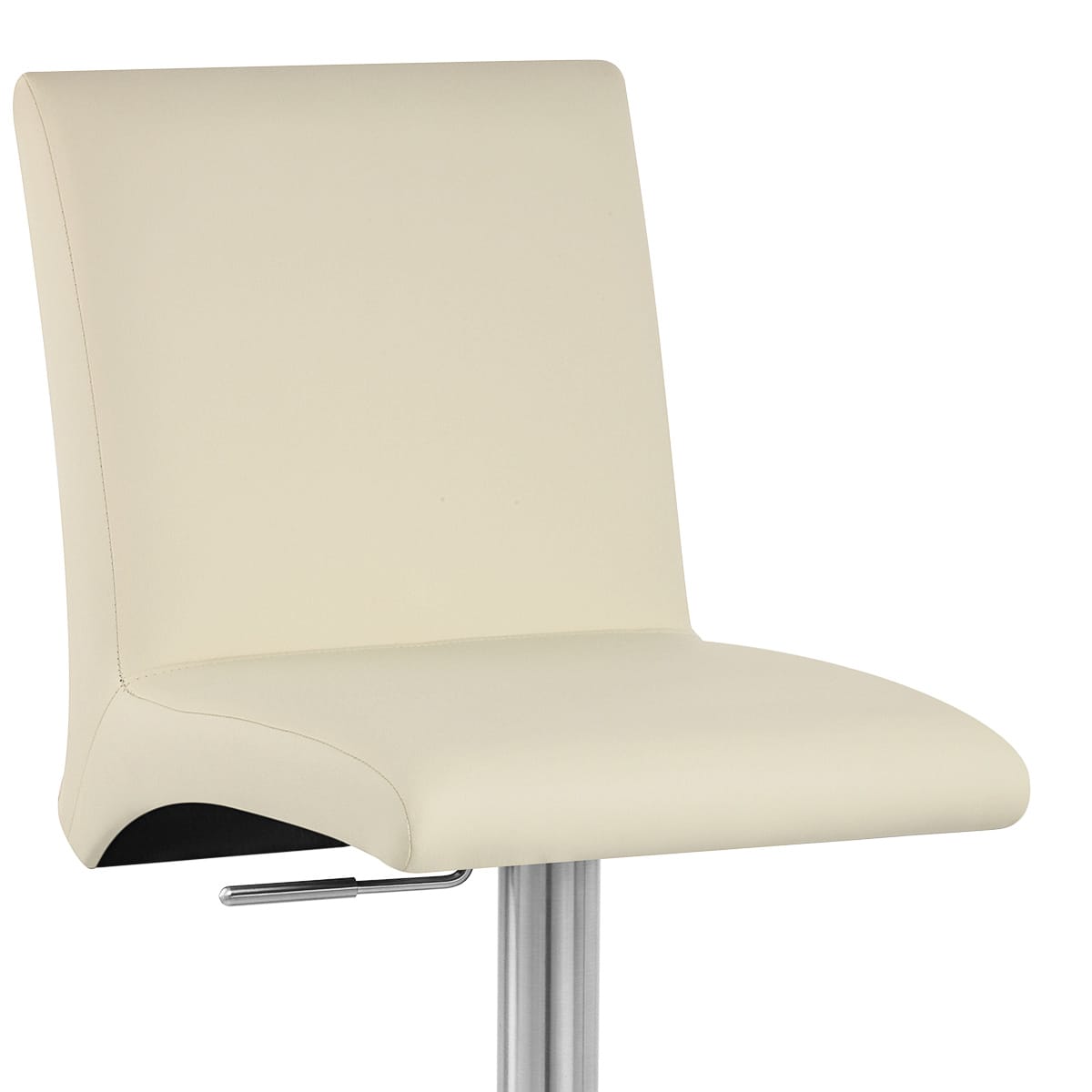 Sgabello Ecopelle Cromo Satinato - Deluxe High Back Crema