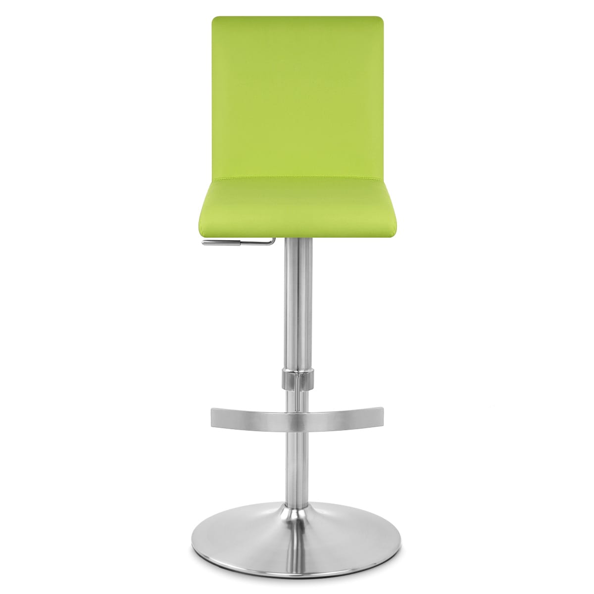 Sgabello Ecopelle Cromo Satinato - Deluxe High Back Verde