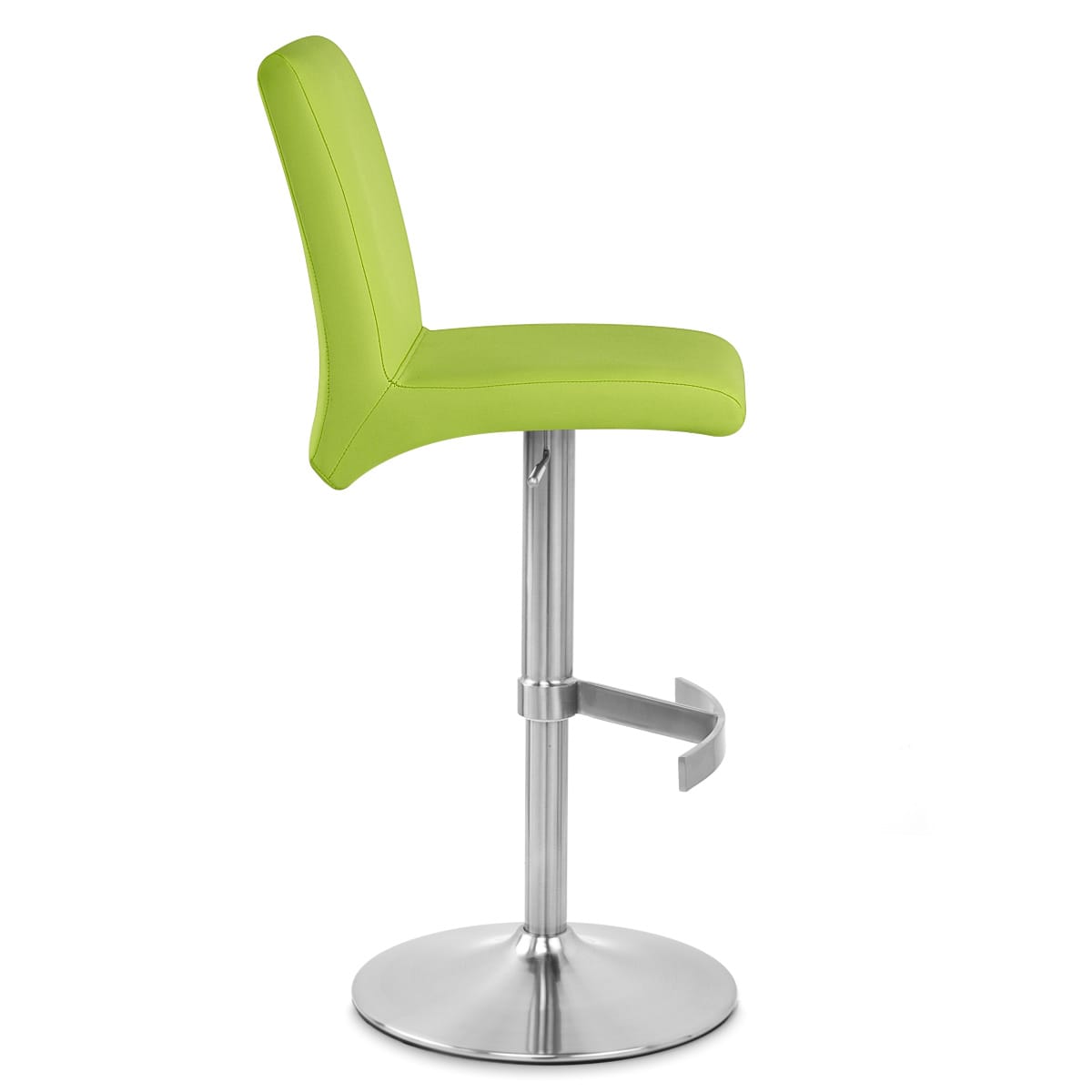 Sgabello Ecopelle Cromo Satinato - Deluxe High Back Verde