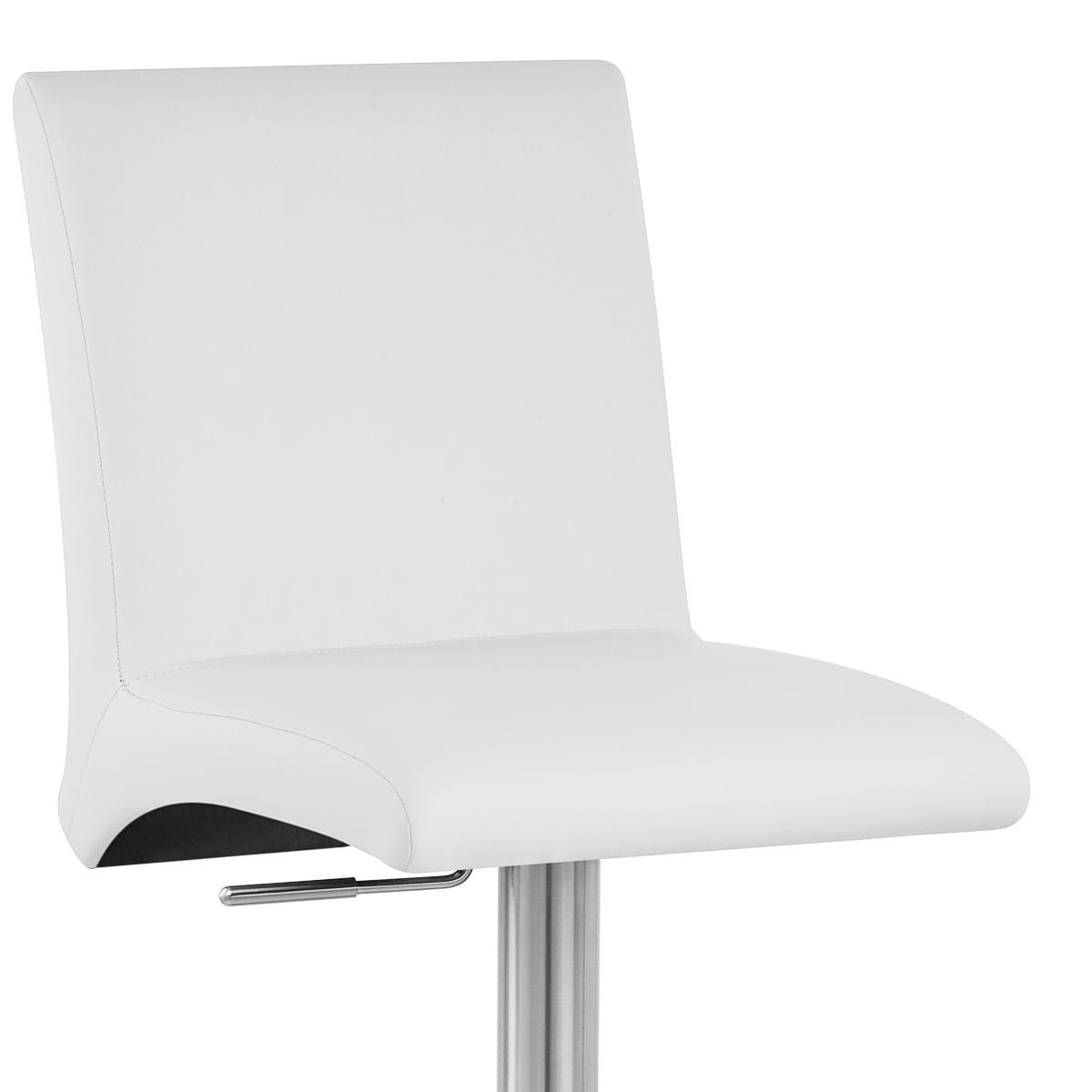 Sgabello Ecopelle Cromo Satinato - Deluxe High Back Bianco