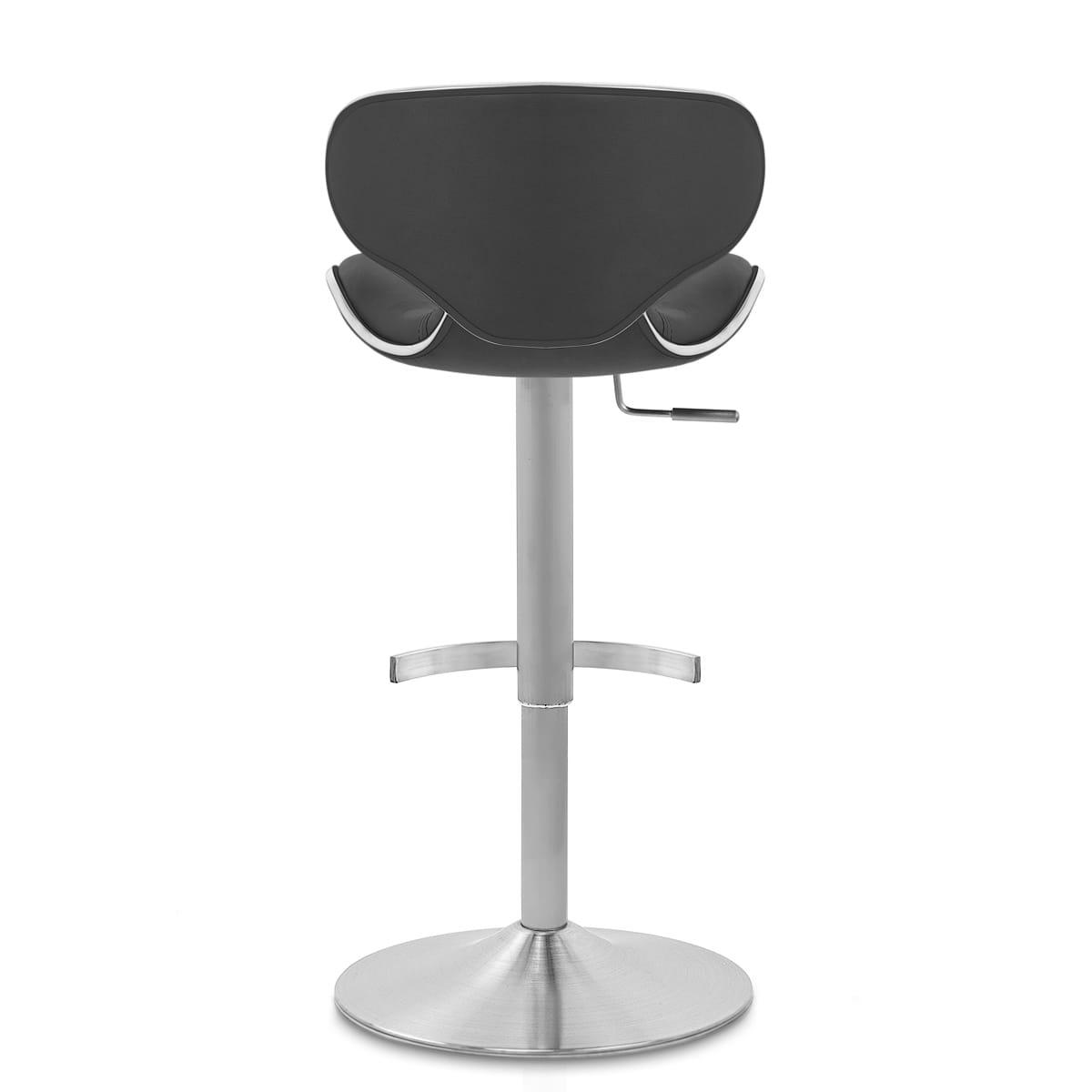 Sgabello Pelle Cromo Satinato - Felix Deluxe Nero