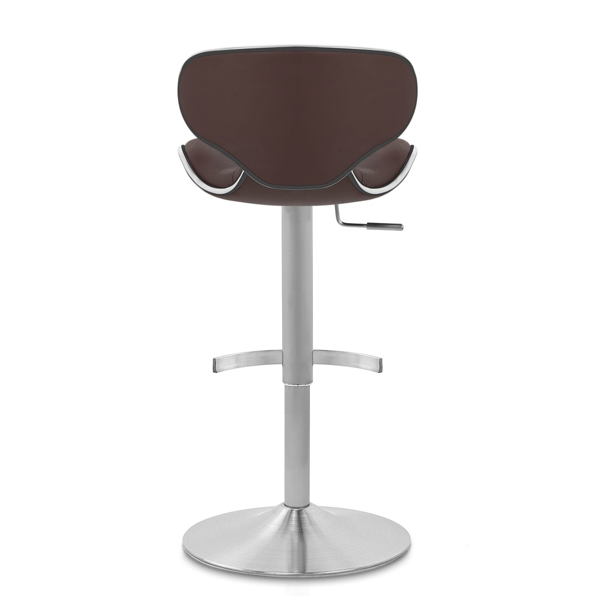 Sgabello Pelle Cromo Satinato - Felix Deluxe Marrone
