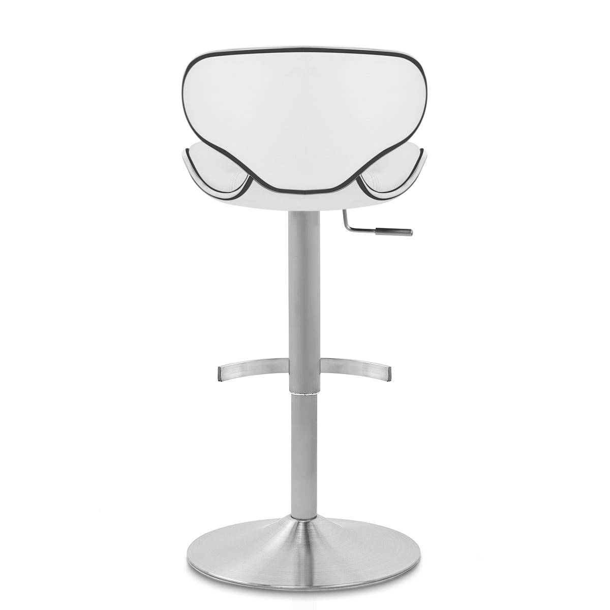 Sgabello Pelle Cromo Satinato - Felix Deluxe Bianco