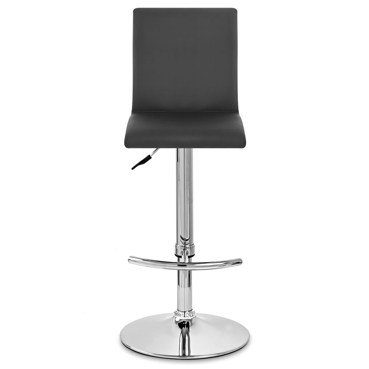 Sgabello Ecopelle Cromato - Deluxe High Back Nero