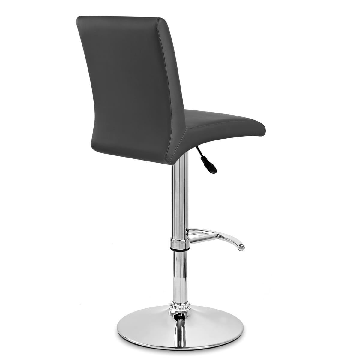 Sgabello Ecopelle Cromato - Deluxe High Back Nero